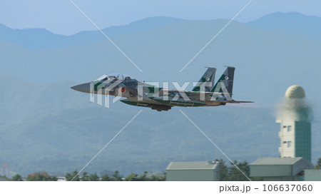航空自衛隊飛行教導群F-15DJイーグル低空飛行 106637060