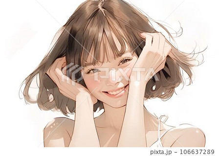 笑顔の女の子　AI生成画像 106637289
