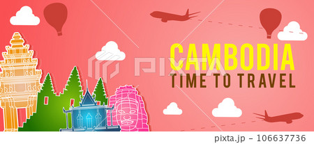 banner of Cambodia famous landmark 106637736