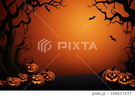 Several pumpkins on a dark fear background. Several pumpkins on a dark fear background. 106637837