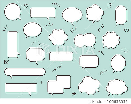 飾り素材と吹き出しセット　　ふきだし　ベクター　フレーム 106638352
