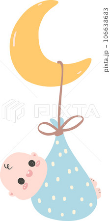 baby shower newborn with cresent 106638683