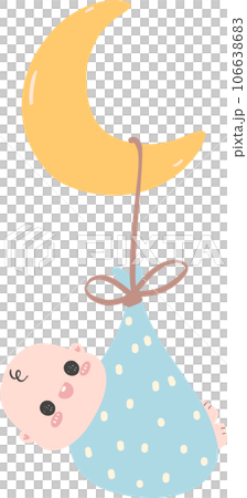 baby shower newborn with cresent 106638683
