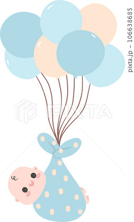 baby shower newborn with balloons 106638685