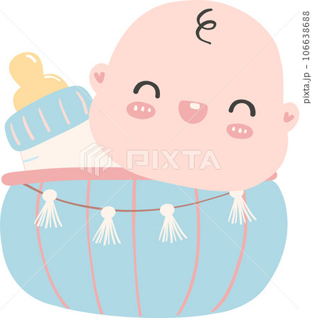 baby shower newborn in basket 106638688