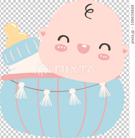 baby shower newborn in basket 106638688