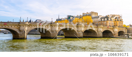 The New Bridge, French: Pont Neuf, the oldest standing bridge across the river Seine in Paris, France The New Bridge, French: Pont Neuf, the oldest standing bridge across the river Seine in Paris, France 106639171