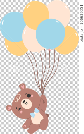 Cute baby shower bear boy cartoon animal nursery illustration hand drawn 106639351