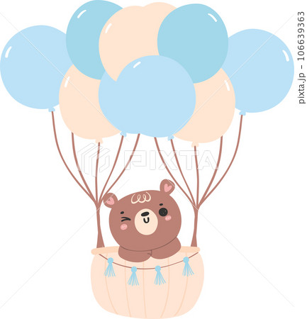 Cute baby shower bear boy cartoon animal nursery illustration hand drawn Cute baby shower bear boy cartoon animal nursery illustration hand drawn 106639363