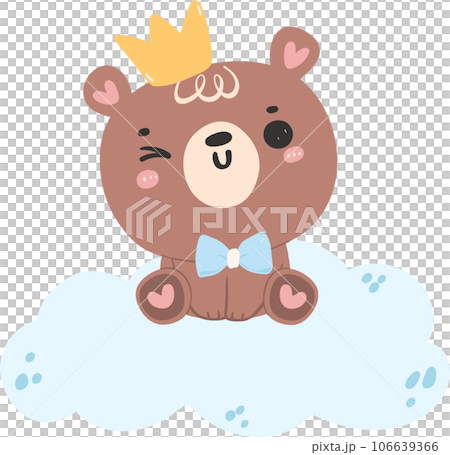 Cute baby shower bear boy cartoon animal nursery illustration hand drawn Cute baby shower bear boy cartoon animal nursery illustration hand drawn 106639366