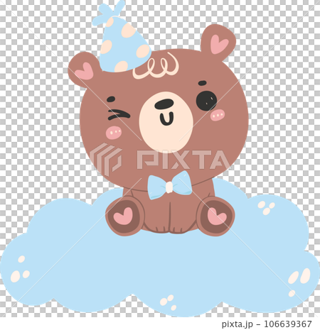 Cute baby shower bear boy cartoon animal nursery illustration hand drawn Cute baby shower bear boy cartoon animal nursery illustration hand drawn 106639367
