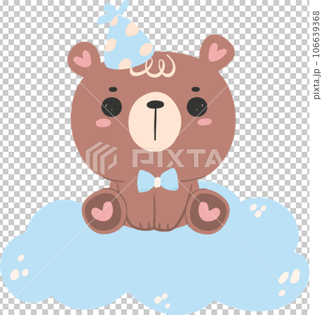 Cute baby shower bear boy cartoon animal nursery illustration hand drawn Cute baby shower bear boy cartoon animal nursery illustration hand drawn 106639368