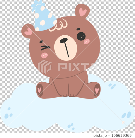 Cute baby shower bear boy cartoon animal nursery illustration hand drawn Cute baby shower bear boy cartoon animal nursery illustration hand drawn 106639369