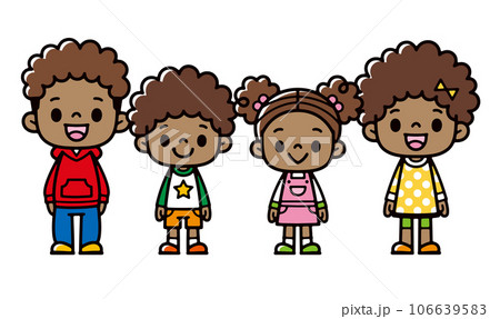 笑顔の男の子と女の子 アフリカ人 笑顔の男の子と女の子 アフリカ人 106639583