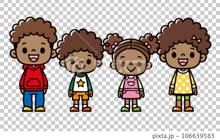 笑顔の男の子と女の子 アフリカ人 笑顔の男の子と女の子 アフリカ人 106639583
