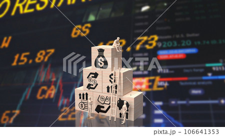 The icon on wood cube for Business concept 3d rendering The icon on wood cube for Business concept 3d rendering 106641353