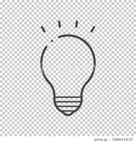 發光燈泡的簡單圖標-閃爍電力和能量的圖像素材 發光燈泡的簡單圖標-閃爍電力和能量的圖像素材 106641610