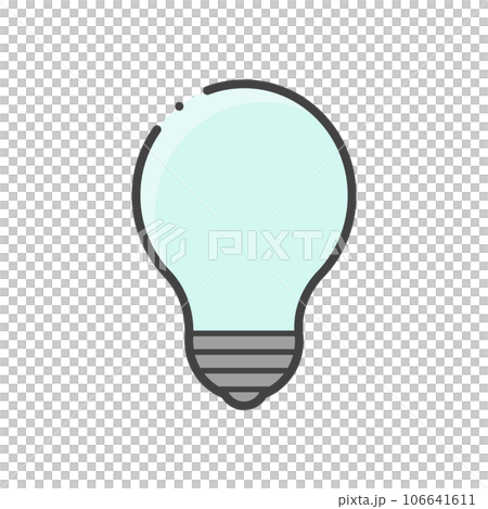 一個簡單的燈泡線條圖標，未點亮-用於電力、停電和節能圖像的材料 106641611