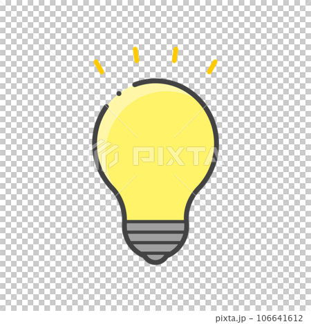 Simple icon of a brightly shining light bulb - image material of flashing electricity energy 106641612