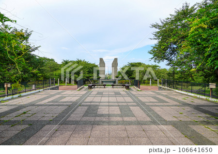 森町・オニウシ公園の噴水を 106641650