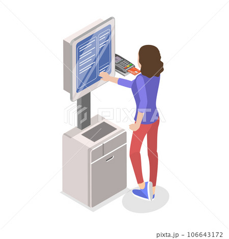 3D Isometric Flat Vector Set of Ticket Kiosks. Item 2 3D Isometric Flat Vector Set of Ticket Kiosks. Item 2 106643172