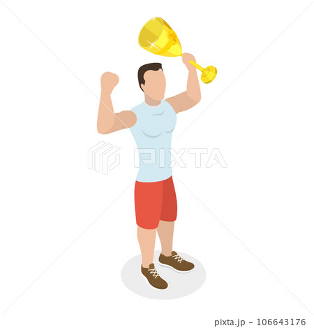 3D Isometric Flat Vector Set of Success, Triumph and Victory. Item 4 106643176