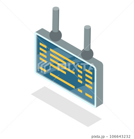 3D Isometric Flat Vector Set of Railway Station Elements. Item 4 106643232
