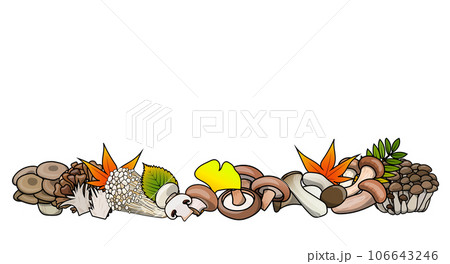 秋のキノコセットのイラストフレーム 106643246