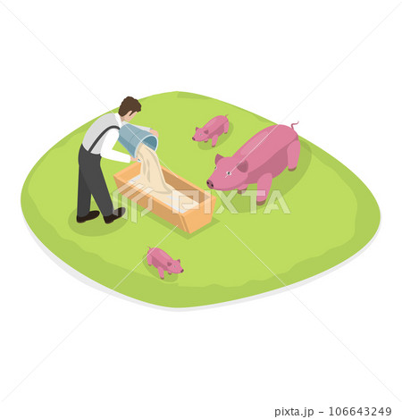 3D Isometric Flat Vector Set of Agriculture Scenes. Item 5 106643249