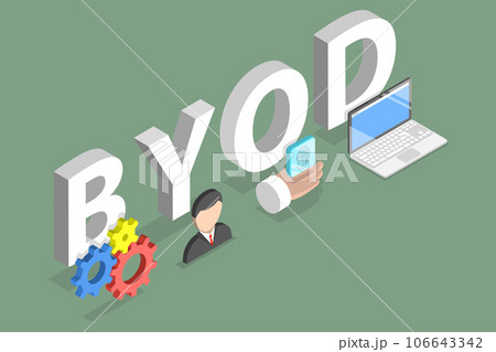 3D Isometric Flat Vector Conceptual Illustration of BYOD 3D Isometric Flat Vector Conceptual Illustration of BYOD 106643342