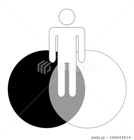 グレーゾーンに立つ人。トラブル、法令違反、事件、訴訟。 106643614