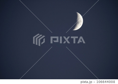 Moon in a clear sky before dark 106644008