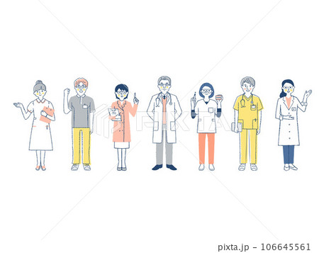 さまざまな医療従事者7人 106645561