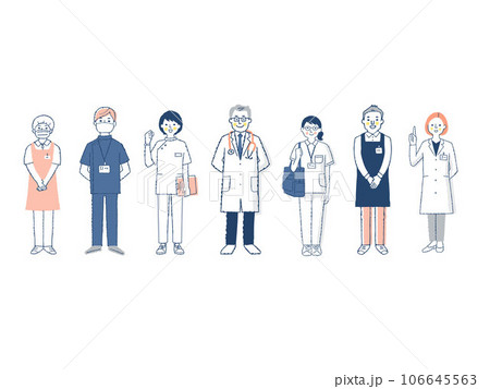 さまざまな医療従事者7人 さまざまな医療従事者7人 106645563