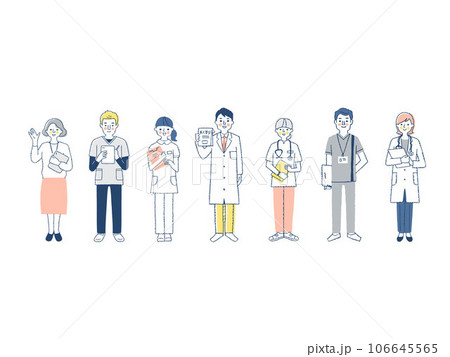 さまざまな医療従事者7人 106645565