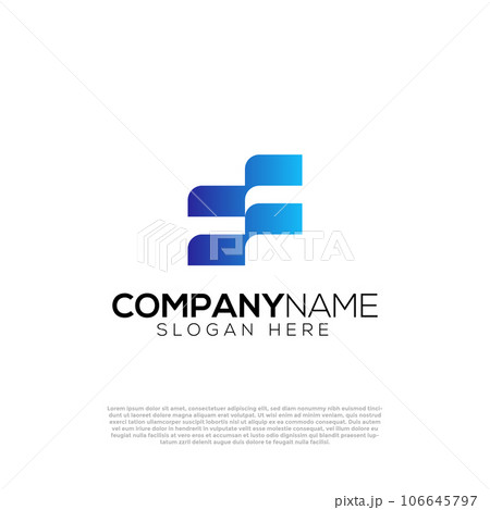 Vector gradient F letter logo template 106645797