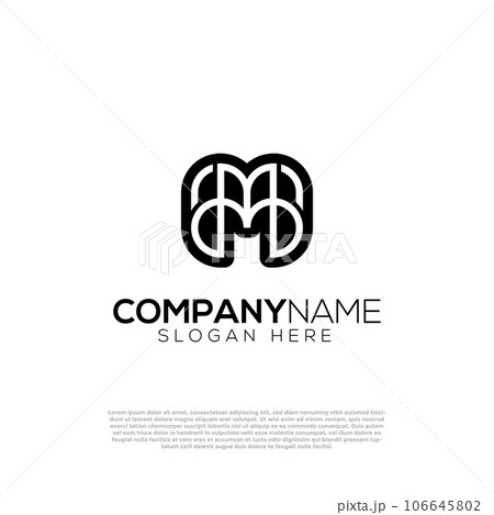 Vector monogram M letter logo template 106645802