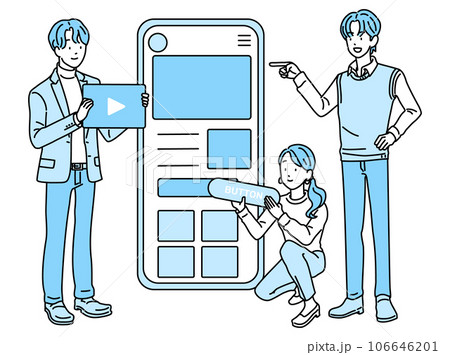 web制作をするビジネスパーソン・スマホサイト制作するビジネスパーソン 106646201