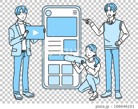 web制作をするビジネスパーソン・スマホサイト制作するビジネスパーソン 106646201