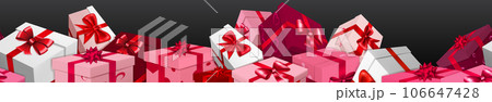 Banner with gift boxes 106647428