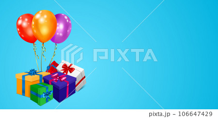 Gift boxes and balloons Gift boxes and balloons 106647429