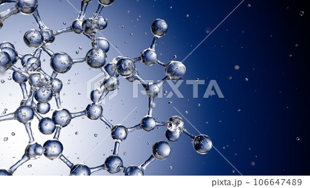 Water splash models of molecules. Selective focus 106647489