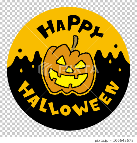 Halloween_HAPPYHALLOWEEN_Image illustration material of an eerie laughing pumpkin 106648678