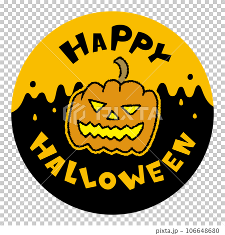 Halloween_HAPPYHALLOWEEN_Image illustration material of an eerie laughing pumpkin 106648680