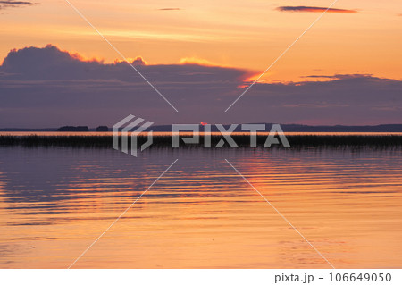 natural landscape, white night over the wide northern lake natural landscape, white night over the wide northern lake 106649050
