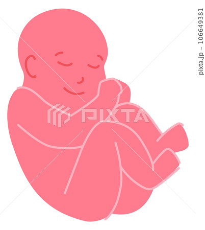 Baby in fetus pose. Child symbol. Newborn icon 106649381