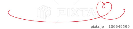ハートのライン装飾 細めの線 ハートのライン装飾 細めの線 106649599