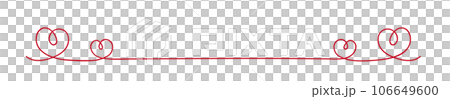 ハートのライン装飾　細めの線 106649600