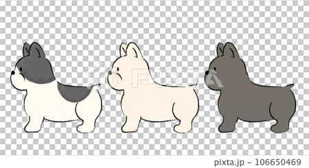 Hand-drawn style simple cute French bulldog illustration 106650469