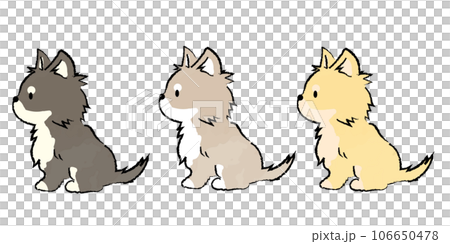 Hand-drawn simple cute Chihuahua illustration sitting 106650478